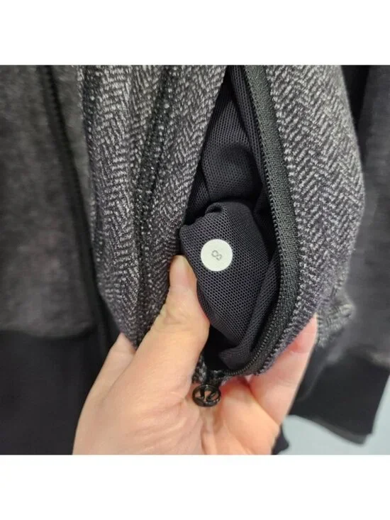 Lululemon Daily Practice Jacket Heathered Herringbone Heathered Black Black - Picture 6 of 6